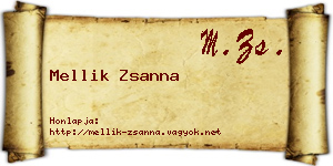Mellik Zsanna névjegykártya